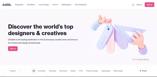Dribble Best Resources for UI/UX Inspiration
